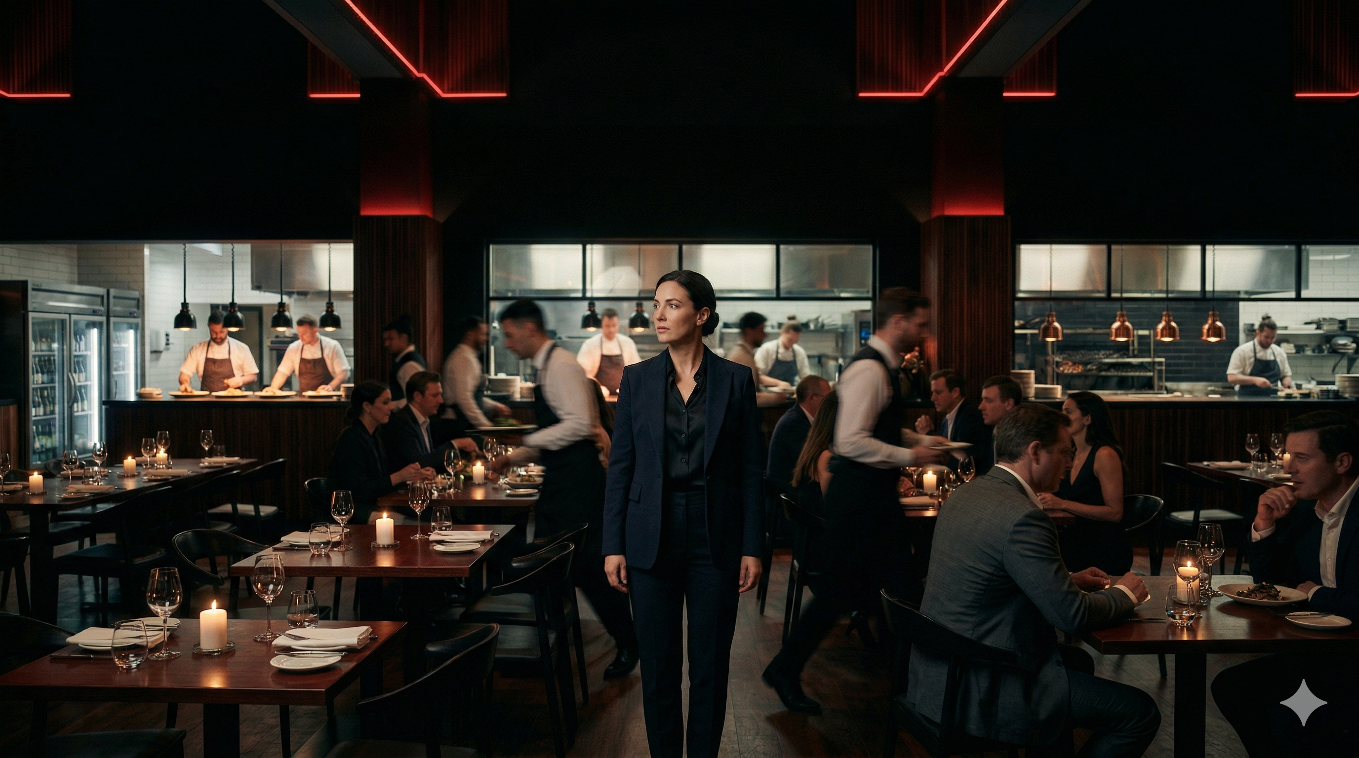 A busy restaurant during peak hours with staff and customers, representing the challenges of scaling restaurant operations without proper systems.